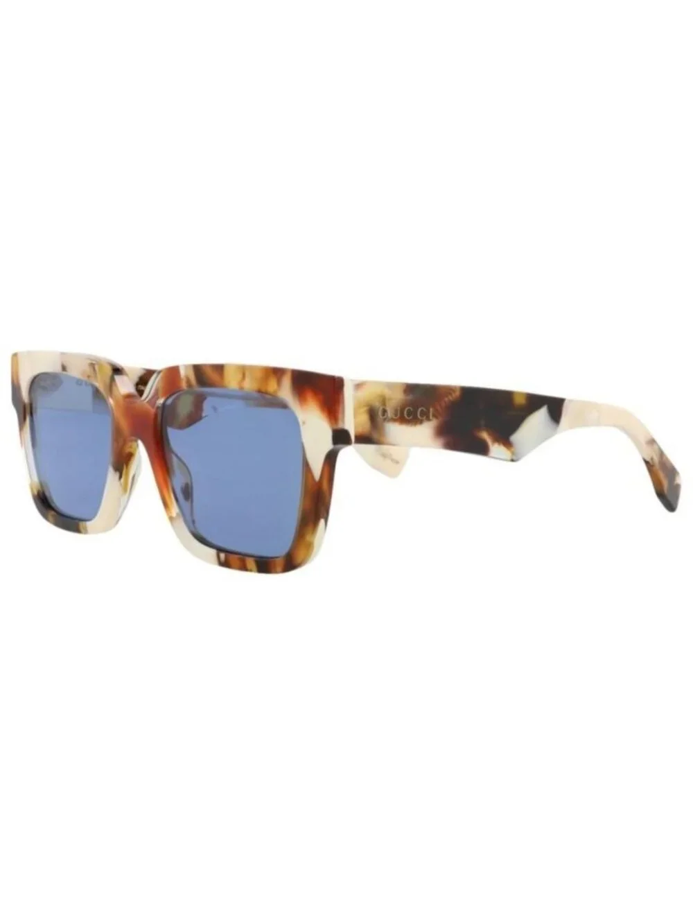 New Gucci Mens Square/Rectangle Havana Havana Blue Fashion Designer Sunglasses